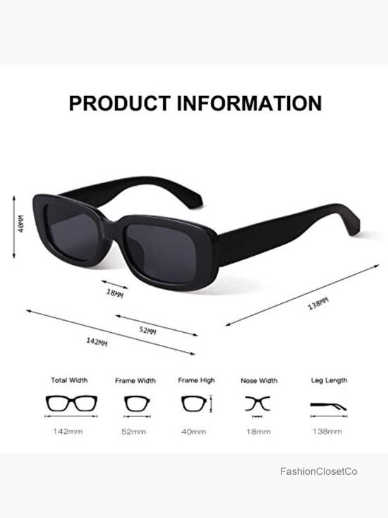 Retro Rectangle Sunglasses UV400 Protection Driving Glasses main image 4